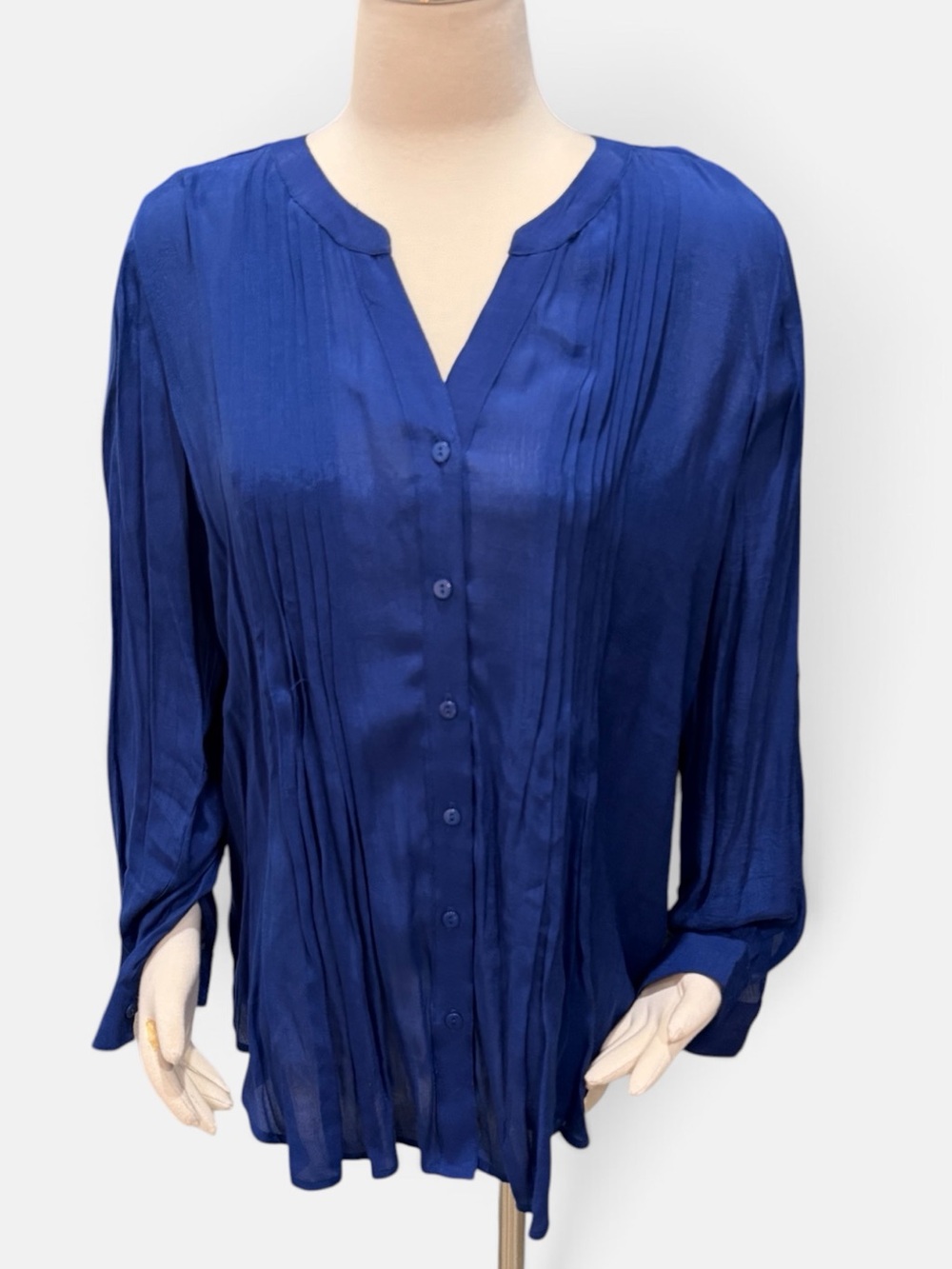 Fever's' Women's Button-Front V-Neck Blouse - Blue